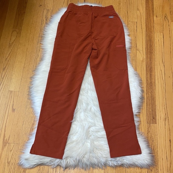 Figs Fall Orange Yola Scrub Pants - Picture 4 of 5